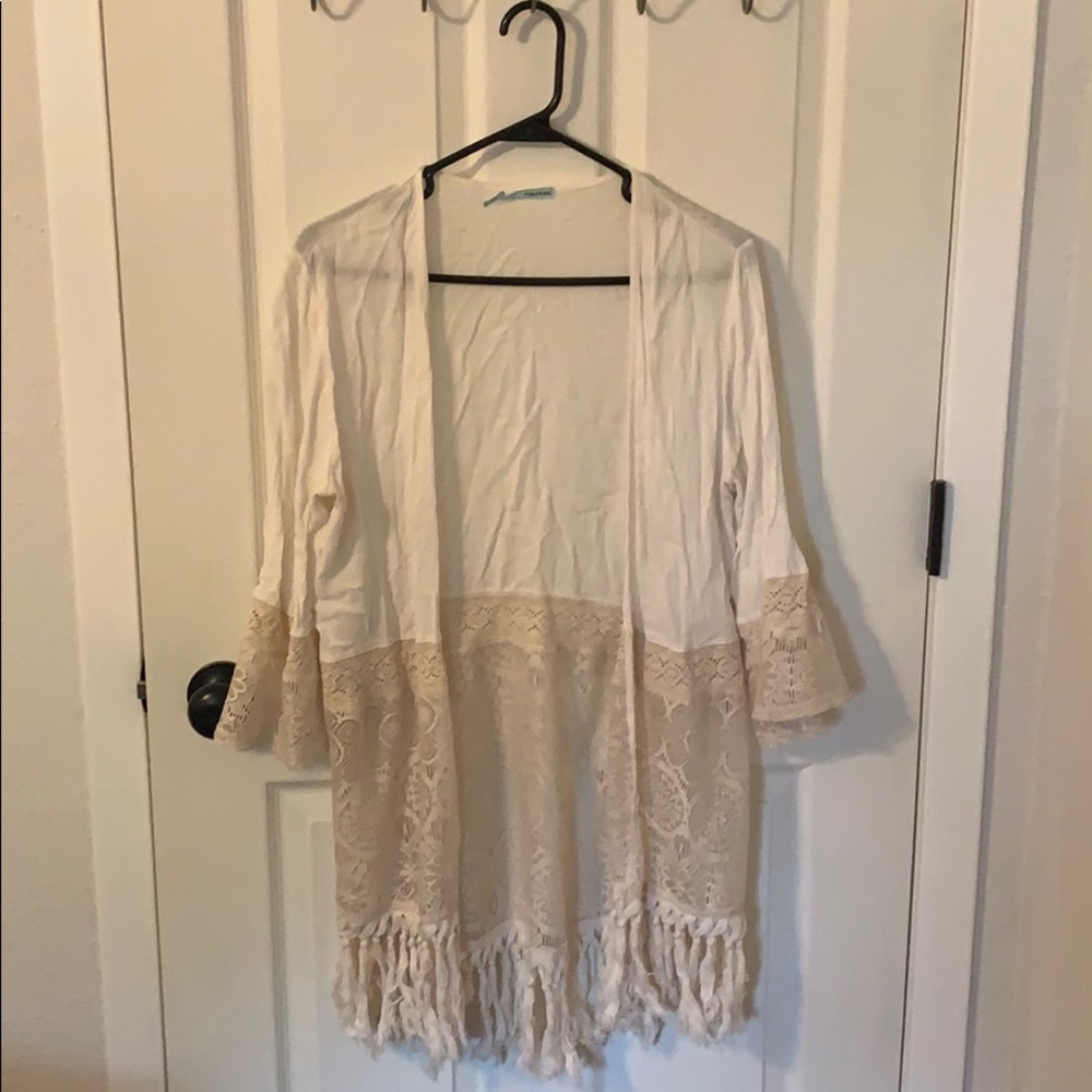 Cream and lace kimono